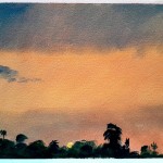 kalkudah le 9 juillet 25, Abel Pradalié, huile sur papier, 23x15cm